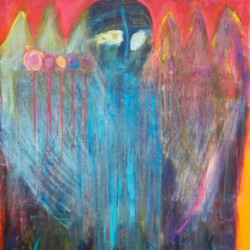 Archangel Michael, 60x55, Original SOLD
(NOW available as print on paper or canvas, starting at $111; sizes begin at 8 x10. please contact Oonagh on her contact page for more details)