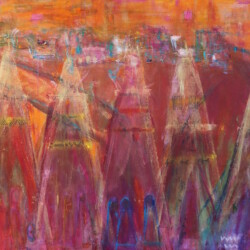 They Whisper To The Wind, Dreamtime Galisteo, 38x65, Original SOLD
(NOW available as print on paper or canvas, starting at $111; sizes begin at 8 x10. please contact Oonagh on her contact page for more details)