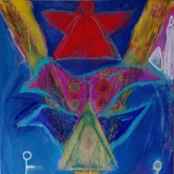 holy island, full of grace, she is with thee, 36x48, Original SOLD
(NOW available as print on paper or canvas, starting at $111; sizes begin at 8 x10. please contact Oonagh on her contact page for more details)