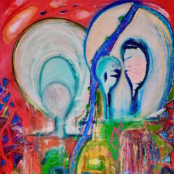 Tuatha da Danann & the magical island of hy-brasil, 60x50, Original NFS
(NOW available as print on paper or canvas, starting at $111; sizes begin at 8 x10. please contact Oonagh on her contact page for more details)